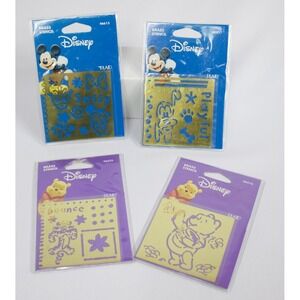 Disney & Winnie the Pooh Brass Stencils Plaid  Lot of 4 NEW